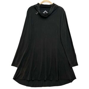 Nomads Hemp Wear XL Tunic Dress Bamboo Organic Cotton Cowl‎ Neck Button Tie Back
